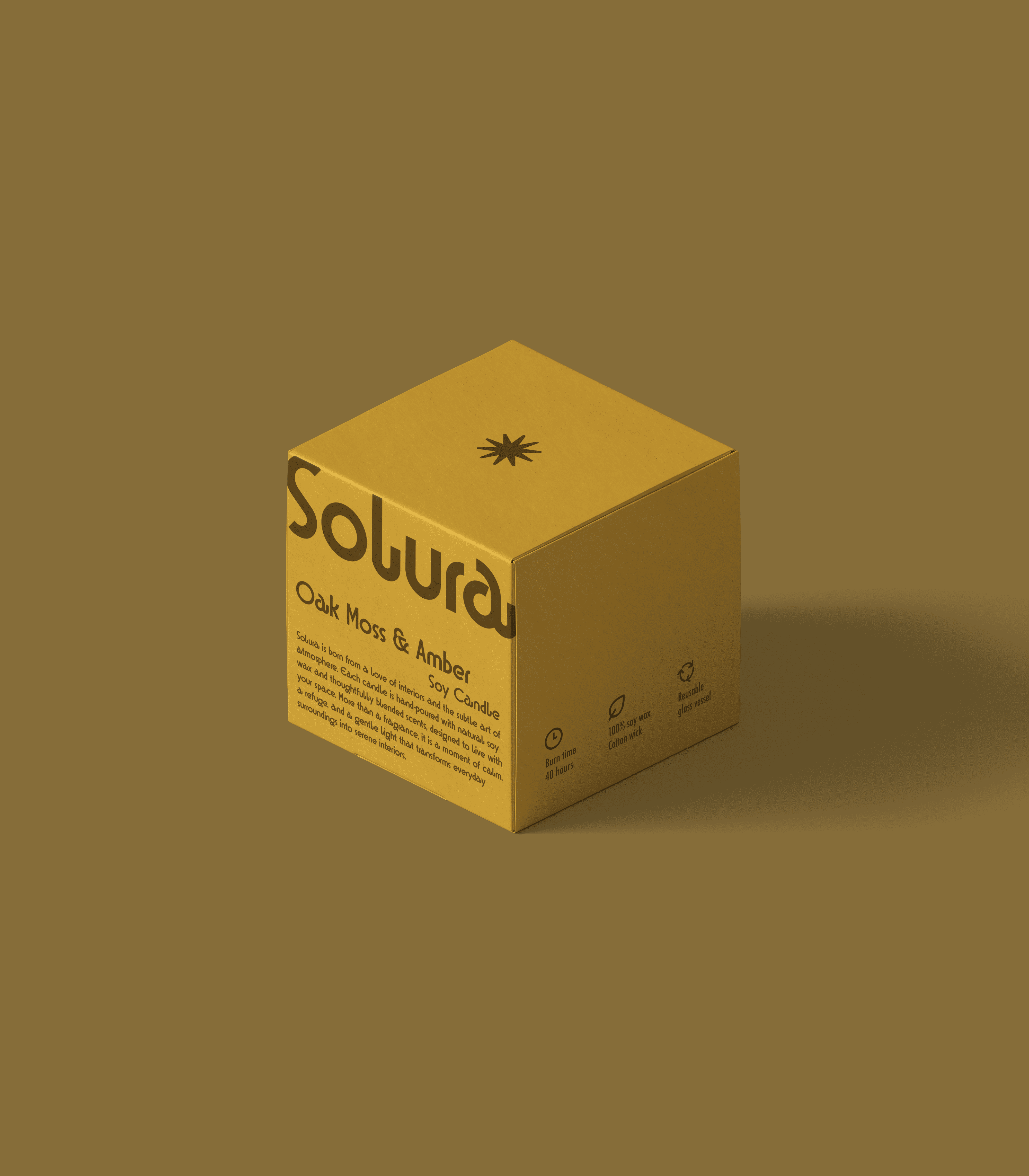 Solura candle packaging