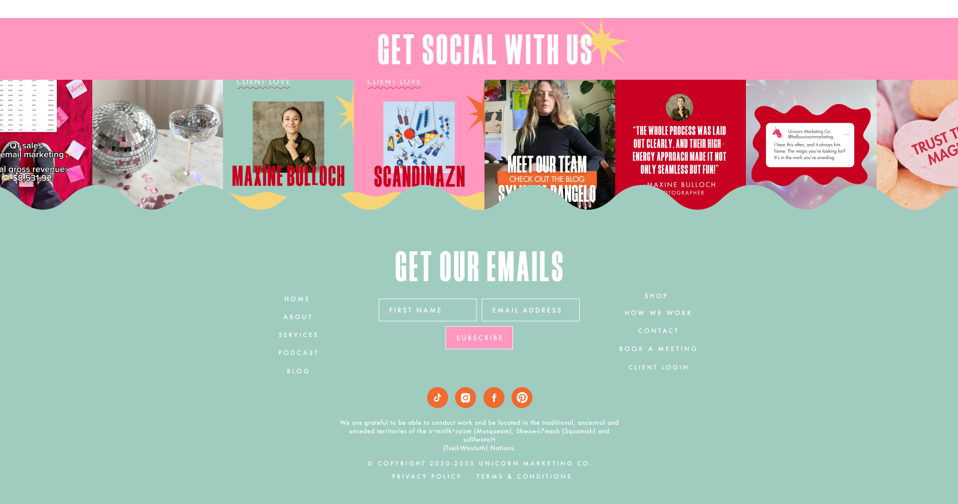 Before redesign of footer section