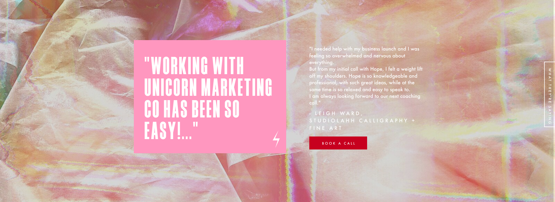 Before redesign of testimonials section
